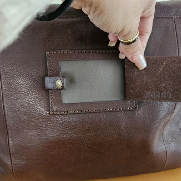 🛑SOLD🛑tg Fossil Unisex Brown Leather Messenger Bag Laptop Crossbody Work Bag. - Picture 10 of 14